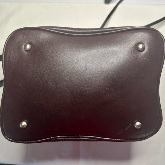 Patricia Nash Melrose Brushed Italian Nubuck Drawstring Bucket Bag Plum Key Fob - Picture 9 of 16